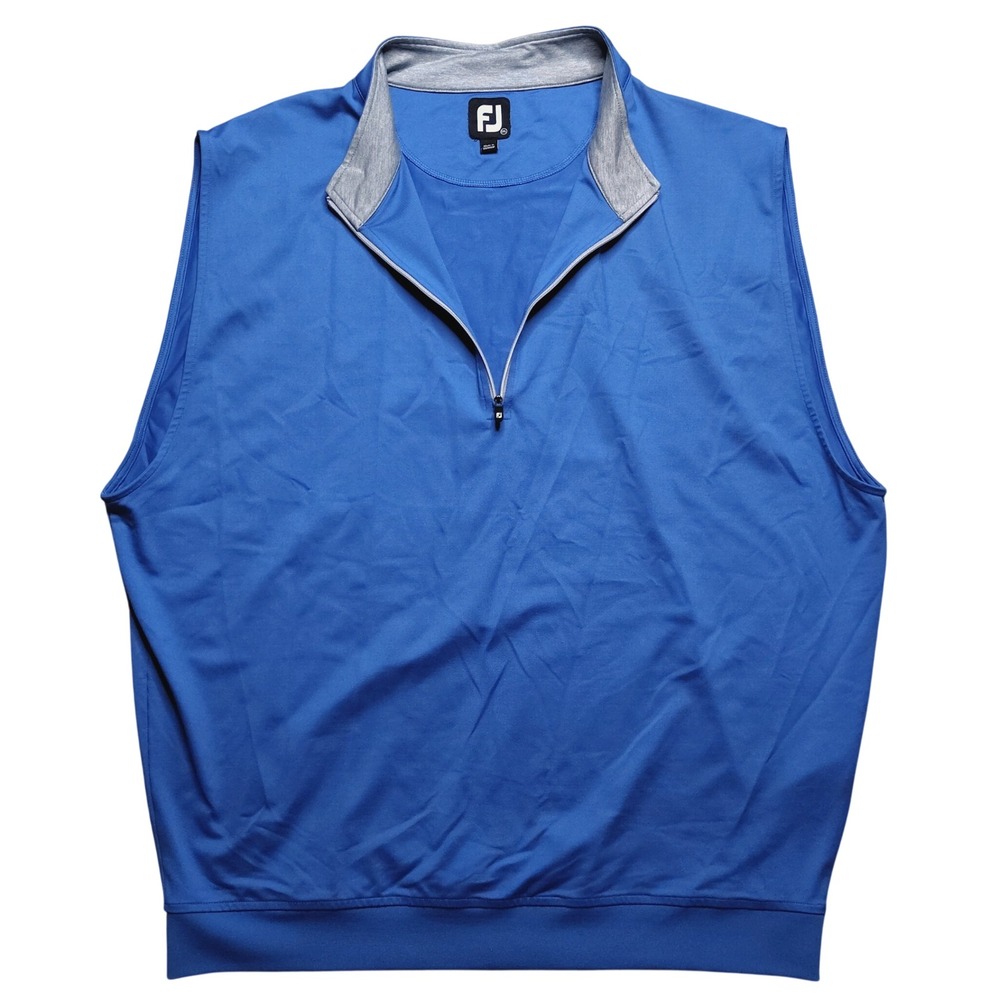 FootJoy Golf Vest Mens 2XL Blue 1/4 Zip Performance Pullover Stretch Casual Mock